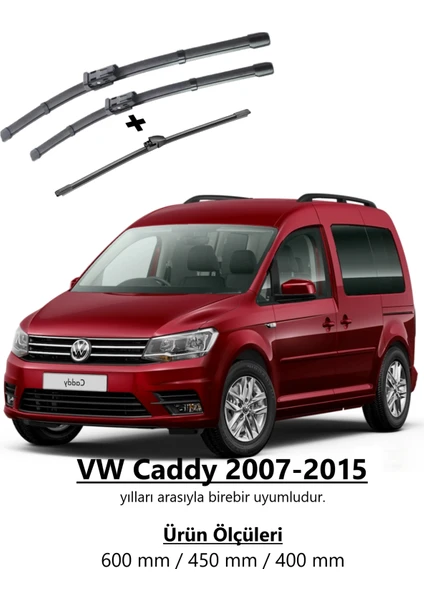 Vw Caddy Aerodinamik Ön Ve Arka Silecek Seti 2007-2015