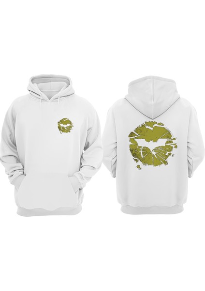 Unisex Batman Spray Tasarım Ön Arka Baskılı Normal Kalıp Beyaz Sweatshirt