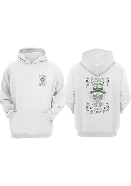 Unisex Task Force Prıce Tasarım Ön Arka Baskılı Normal Kalıp Beyaz Sweatshirt