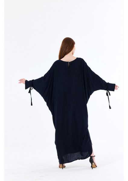 Manşetli Ip Püsküllü Viskon Kimono | KMN35008