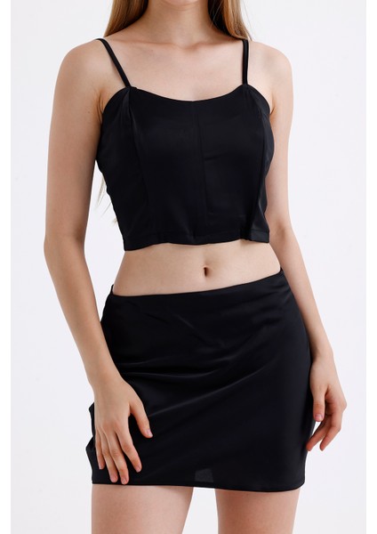 Beli Lastikli Saten Mini Etek | ETK35774 fırsatları