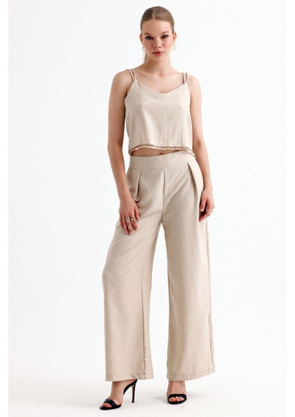 Inci Detaylı Bluz Pantolon 2'li Takım | TKM35863