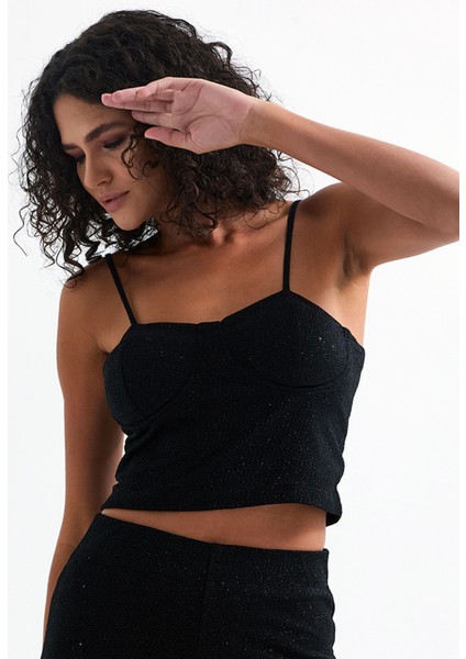 Gloplu Simli Pukuro Abiye Büstiyer | BUST35453