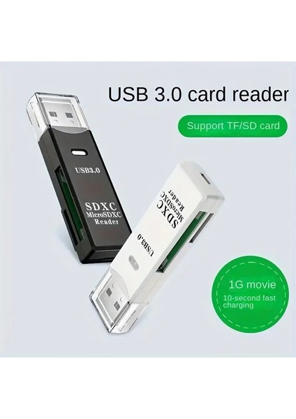 USB 3.0 Micro Sd/tf Çoklu Kart Okuyucu Adaptör, Kamera Hafızasından Fotoğraf ve Veri Aktarma