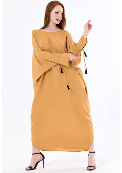Manşetli Ip Püsküllü Viskon Kimono | KMN35008