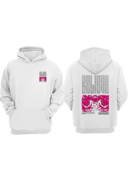 Unisex Anime Believe Tasarım Ön Arka Baskılı Normal Kalıp Beyaz Sweatshirt