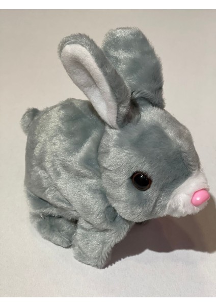 Newayer Elektronik Pilli Sesli Zıplayan Hareketli Havuçlu Peluş Tavşan 18X17 cm Gri indirimleri