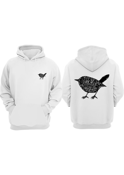 Unisex I My Not Have Tasarım Ön Arka Baskılı Normal Kalıp Beyaz Sweatshirt