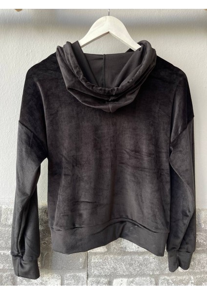 Kadın Sweat Kadife Uzun Kollu Kapişonlü fiyatları