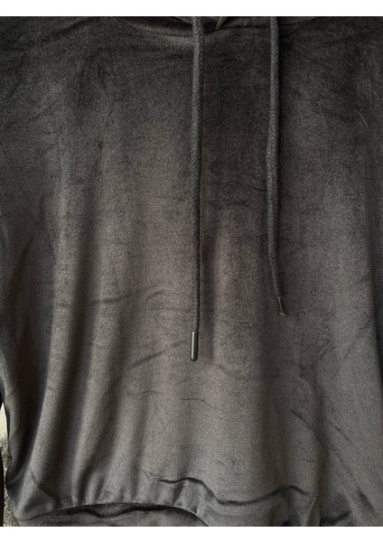 Kadın Sweat Kadife Uzun Kollu Kapişonlü modelleri