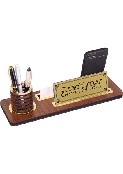 Ahşap Masa İsimliği Kalemli Ofis Hediyesi Masa İsimliği 702C