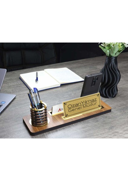 Ahşap Masa İsimliği Kalemli Ofis Hediyesi Masa İsimliği 702C modelleri