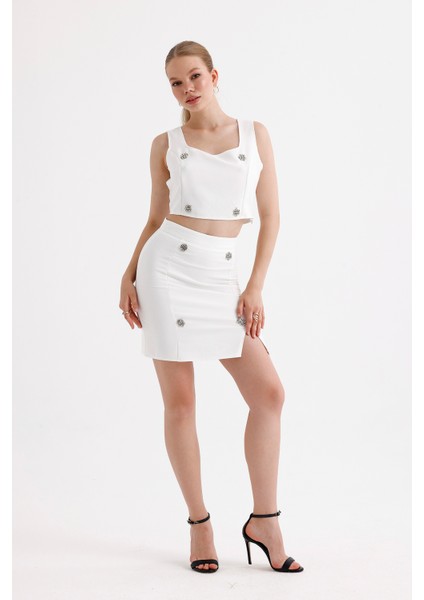 Etek Bluz 2'li Takım | TKM35862 Ekru modelleri