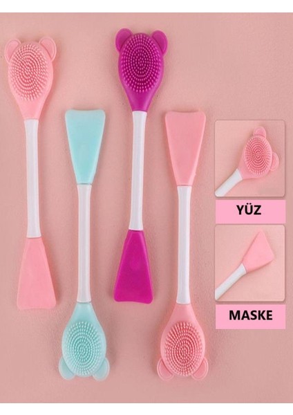 Yüz Makyaj Temizleme Masaj Fırçası - Fonksiyonlu Fırça Maske Spatulası - Cilt Bakım fırsatları