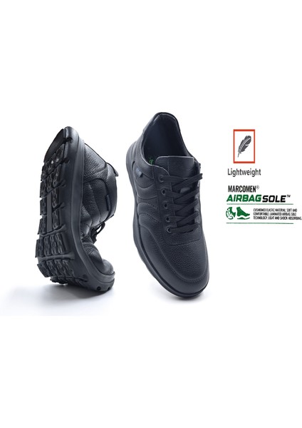 M20023 Airbagsole Hafif ve Yumuşak Taban Deri Siyah Erkek Konfor Ayakkabı fiyatları