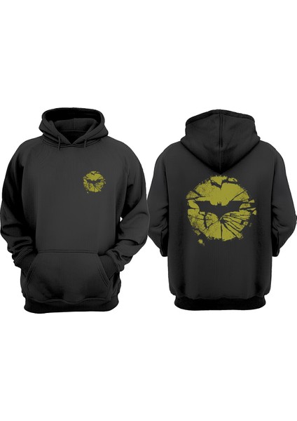 Batman Spray Tasarım Ön Arka Baskılı Normal Kalıp Siyah Sweatshirt