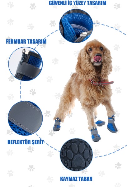Köpek Ayakkabısı-Kaydırmaz Kauçuk Taban Köpek Ayakkabısı- Reflektörlü,fermuarlı Köpek Ayakkabısı indirimleri