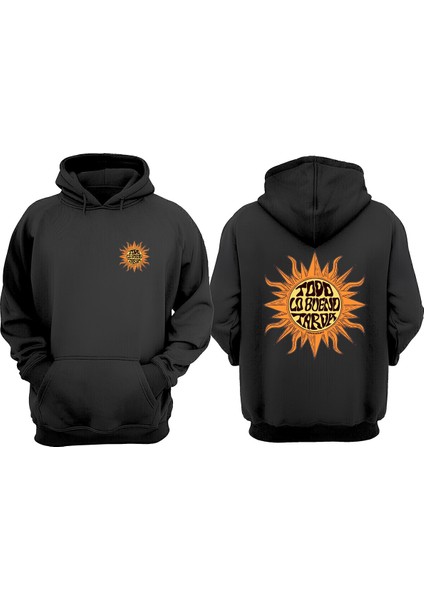 Tood Co Buend Tarda Tasarım Ön Arka Baskılı Normal Kalıp Siyah Sweatshirt