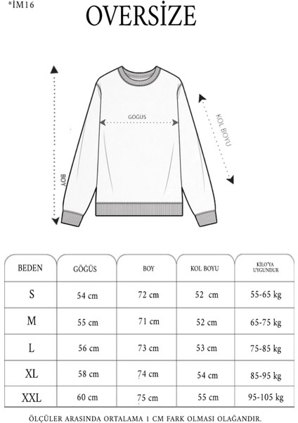 Üç Iplik Desenli Bisiklet Yaka Oversize Sweatshirt - Beyaz