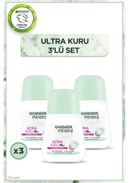 3'lü Mineral Ultra Kuru Roll-On Deodorant Seti