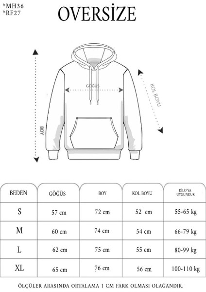 Unisex Üç Iplik Kapşonlu Nakışlı Sweatshirt - Füme