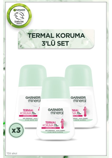 3'lü Garnier Mineral Termal Koruma Roll-On Deodorant Seti