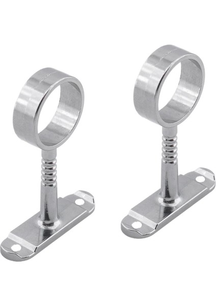 (2 Adet) Askı Flanşı Oval Dolap Boru Sabitleme Kıyafet Elbise Askı Flanş Aparatı Krom 75 x 25 mm