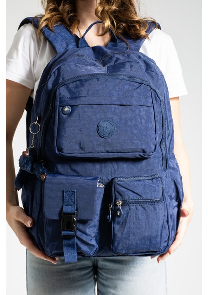 Korea Kawai Model Klinkır Lacivert Mega Boy Su Geçirmez Unisex Ultra Hafif Çok Cepli Okul Sırt Çantası fiyatları