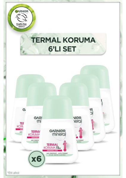 6'lı Garnier Mineral Termal Koruma Roll-On Deodorant Seti