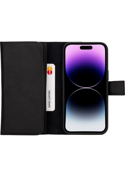Apple iPhone 15 Pro Max Uyumlu Deri Cüzdanlı Kılıf Santa G1