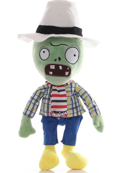Plants Vs Zombies Beyaz Silindir Şapka Zombi Peluş Oyuncak 30CM (Yurt Dışından)