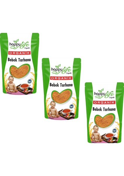 Happy Life Organik Bebek Tarhanası 250GR x 3 Adet