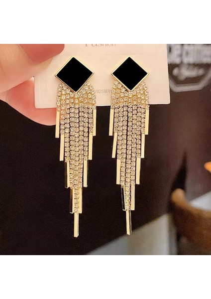 Üst Düzey ve Atmosferik Internet Ünlü Mizaç Küpeleri Avrupa ve Amerikan Modası Abartılı Elmas Taklidi Uzun Püskül Küpeler (Yurt Dışından) fiyatları