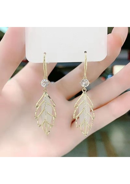 Moda Kedi Gözü Elmas Küpe Kadın Ilkbahar ve Yaz Ince Yeni Stil Işık Lüks High-End Küpe (Yurt Dışından)