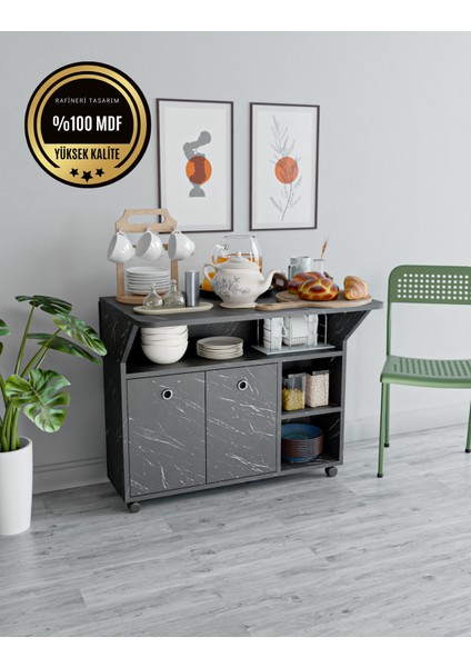 Taşınabilir Çok Amaçlı 2 Kapaklı Katlı Mutfak Salon kelebek Masası