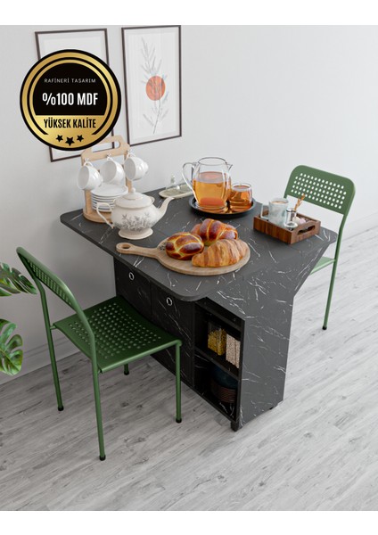 Taşınabilir Çok Amaçlı 2 Kapaklı Katlı Mutfak Salon kelebek Masası modelleri