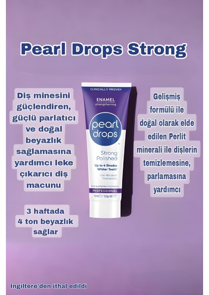 Strong-Diş Minesini Güçlendiren, Parlatıcı, Leke Çıkaran Beyazlatıcı Diş Macunu 75ml