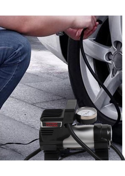 Araç Tipi Çakmaklık Metal Hava Kompresörü Araba Otomobil Oto Bisiklet Teker Lastik Top Şişirme 12 V