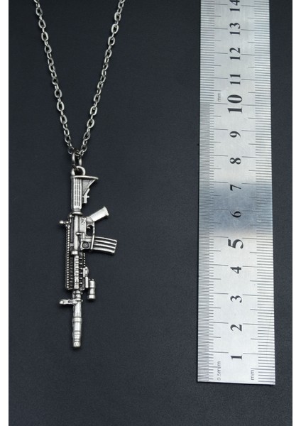 M4 Silah - Pubg Gümüş Kaplama Unisex Düz Zincir Kolye kod 806 fırsatları