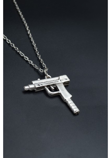 Uzi Gümüş Kaplama Unisex Düz Zincir Kolye kod 876