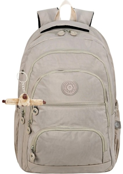 Lüx Krinkıl Kumaş Lise ve Ortaokul Sırt Çantası, Krinkıl Okul Çantası, Maymun Anahtarlık Hediyeli fiyatları