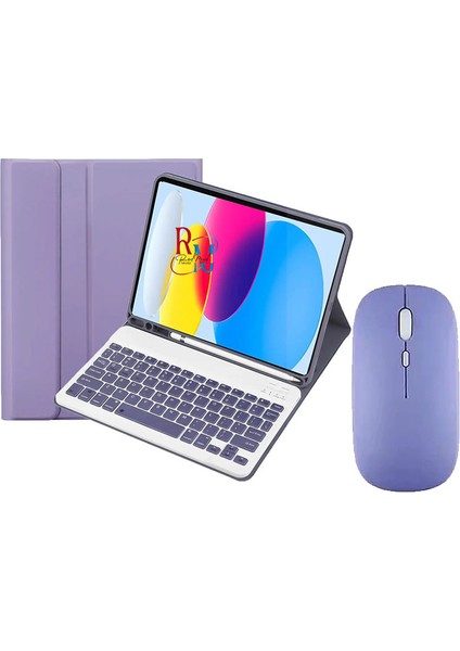 Ipad 8.nesil 10.2 Inç Uyumlu Bluetooth Özellikli Klavyeli Kılıf Mouse ve Dokunmatik Kalem Set