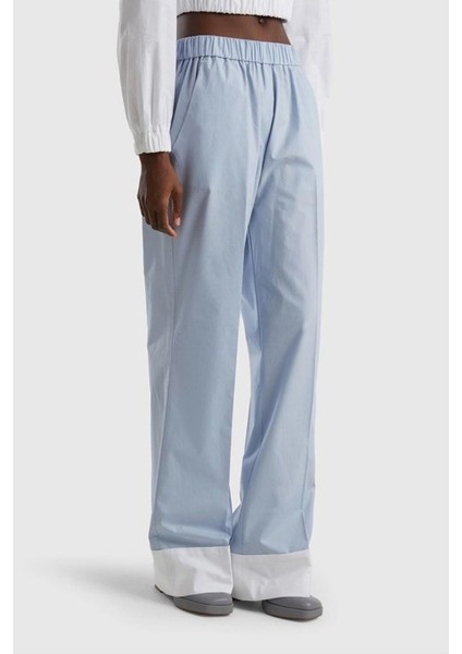 Bn_beli Lastikli Pijama Stili Poplin Pantolon