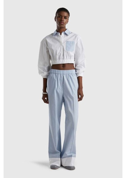 Bn_beli Lastikli Pijama Stili Poplin Pantolon