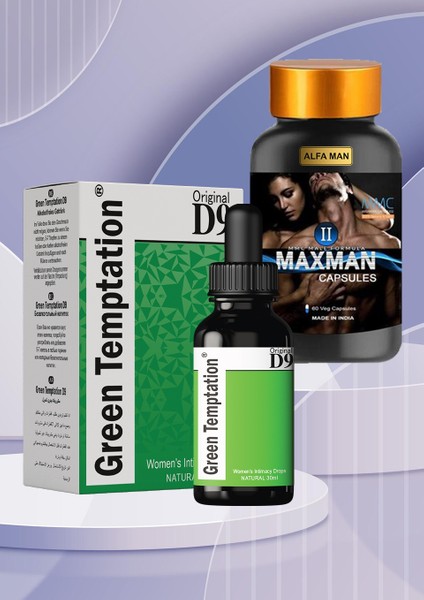 Alfa Men Maxman2 Performans Için 60 Kapsül ve Kadın Istek Arttırmaya Yardımcı Green Temptation Damla