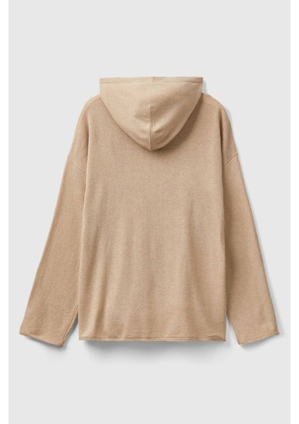 Bn_kaşmir Karışımlı Kapşonlu Kazak fırsatları