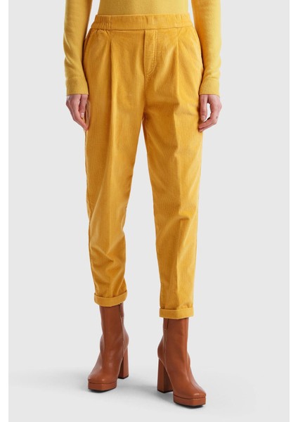 Bn_beli Lastikli Kadife Pantolon