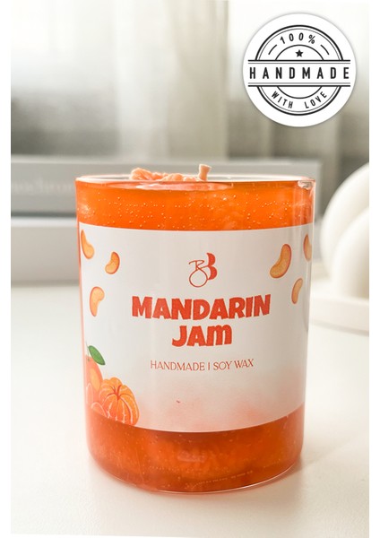 Mandalina Kokulu El Yapımı Mandalina Reçeli Dekorasyon Jel Mum