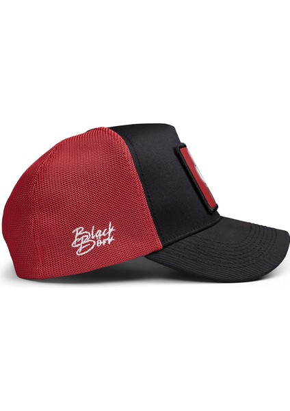 V1 Trucker Parmak - 1 Kod Logolu Unisex Siyah-Kırmızı Şapka fiyatları