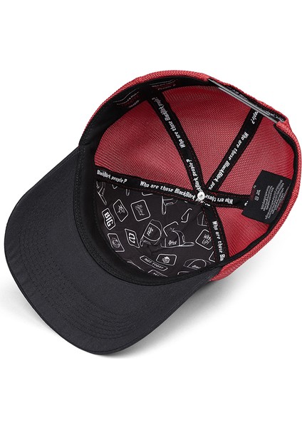 V1 Trucker Parmak - 1 Kod Logolu Unisex Siyah-Kırmızı Şapka modelleri